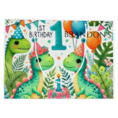 Dinosaur Dino 1e verjaardag Groot Cadeauzakje (Achterkant)