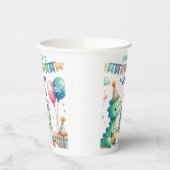 Dinosaur Dino 1e verjaardag Papieren Bekers (Links)