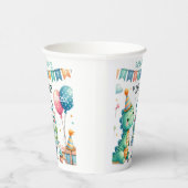 Dinosaur Dino 1e verjaardag Papieren Bekers (Rechts)