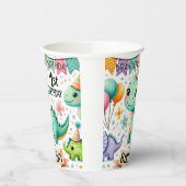 Dinosaur Dino 1e verjaardag Papieren Bekers (Links)