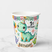 Dinosaur Dino 1e verjaardag Papieren Bekers (Voorkant)
