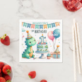 Dinosaur Dino 1e verjaardag Servet (Insitu)