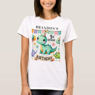 Dinosaur Dino 1e verjaardag T-shirt