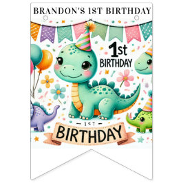 Dinosaur Dino 1e verjaardag Vlaggetjes