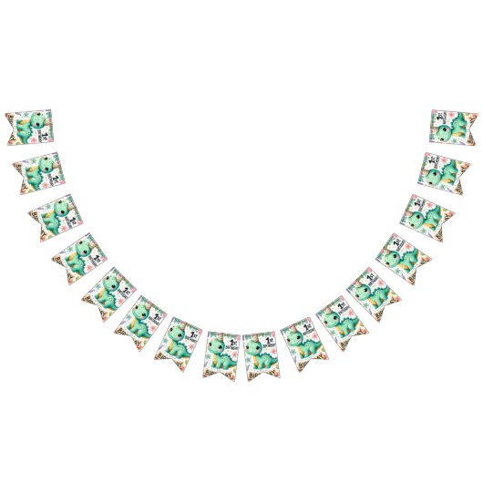 Dinosaur Dino 1e verjaardag Vlaggetjes (Alle)