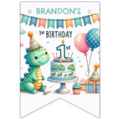 Dinosaur Dino 1e verjaardag Vlaggetjes (Eerste vlag)