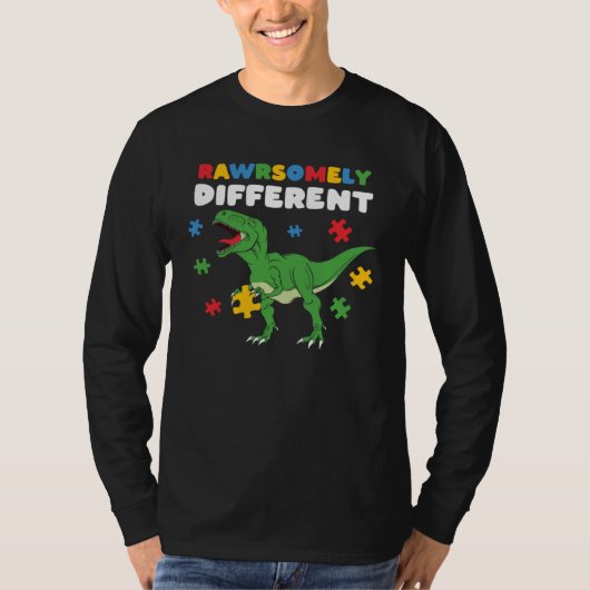 Dinosaur Dino Autism Child Awareness Choose Kindne T-shirt (Voorkant)
