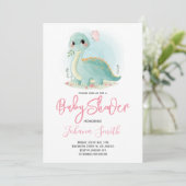 Dinosaur Dino Baby shower Invitation Kaart (Staand voorkant)
