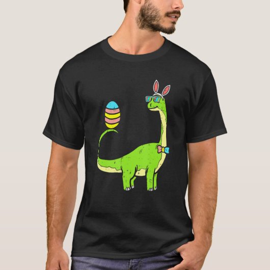 Dinosaur Dino Brontosaurus Bunny Ears Easter D T-shirt (Voorkant)