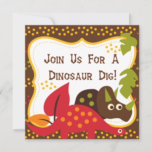 Dinosaur Dino Dig Birthday Kaart (Voorkant)