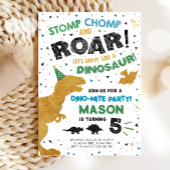 Dinosaur Dino Dig Boy T-Rex Verjaardagsfeest Kaart