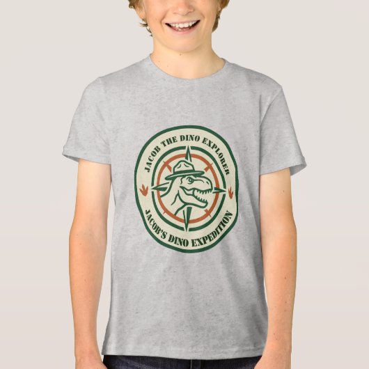 Dinosaur Dino Explorer Tri-Blend Shirt (Voorkant)