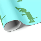 Dinosaur Dino, Green Blue Digital Kinder Art Cadeaupapier (Rol Hoek)