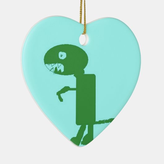 Dinosaur Dino, Green Blue Digital Kinder Art Keramisch Ornament (Rechts)