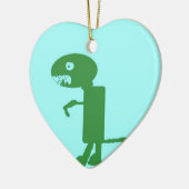 Dinosaur Dino, Green Blue Digital Kinder Art Keramisch Ornament (Links)