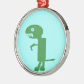 Dinosaur Dino, Green Blue Digital Kinder Art Metalen Ornament (Links)