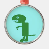 Dinosaur Dino, Green Blue Digital Kinder Art Metalen Ornament (Voorkant)