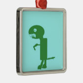 Dinosaur Dino, Green Blue Digital Kinder Art Metalen Ornament (Rechts)