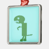 Dinosaur Dino, Green Blue Digital Kinder Art Metalen Ornament (Links)