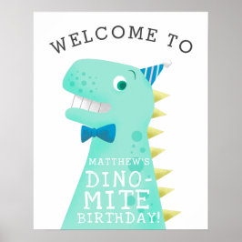 Dinosaur Dino Mite Birthday Party Welkomstteken Poster