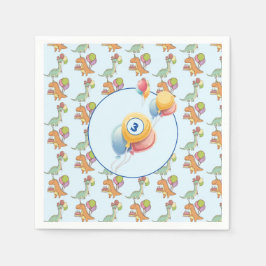 Dinosaur dino party kids verjaardag blauw grappig servet