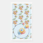 Dinosaur dino party kids verjaardag blauw grappig servet (Voorkant)