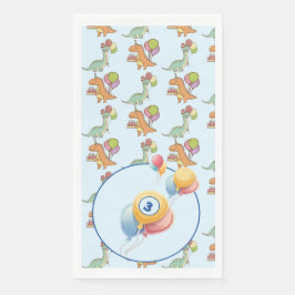 Dinosaur dino party kids verjaardag blauw grappig servet