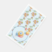 Dinosaur dino party kids verjaardag blauw grappig servet (Hoek)