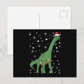 Dinosaur dino Santa Claus pet Kerstmis Briefkaart (Voorkant / Achterkant)
