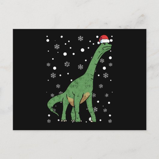 Dinosaur dino Santa Claus pet Kerstmis Briefkaart (Voorkant)