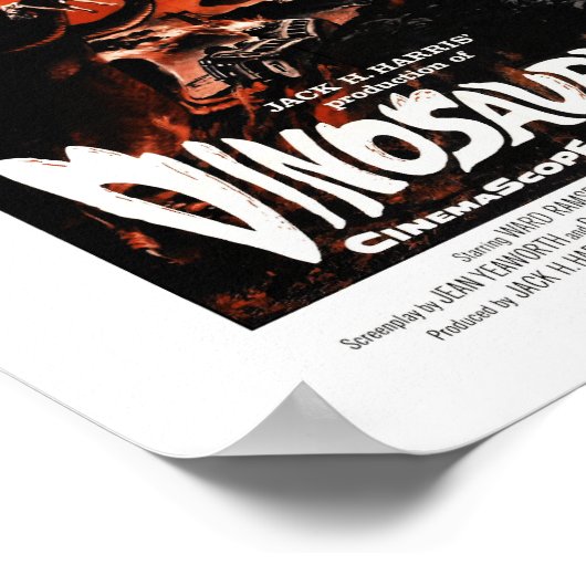 Dinosaur, Dino, Saurus Retro Cinema Poster (Hoek)