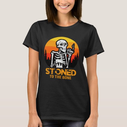 Dinosaur Dino Skeleton Skull Halloween Spooky Tric T-shirt (Voorkant)