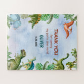 Dinosaur Dino T-rex verjaardagscadeau Bedankt Legpuzzel (Horizontaal)