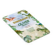 Dinosaur Dino T-rex verjaardagsuitnodigingen flexi Magneet (Rechterzijde)