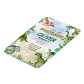 Dinosaur Dino T-rex verjaardagsuitnodigingen flexi Magneet (Linkerzijde)