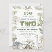 Dinosaur Dino verjaardagsfeestje uitnodiging (Voorkant)