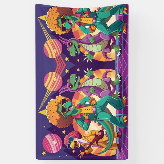 Dinosaur Disco Dig Foam Boards Spandoek (Verticaal)