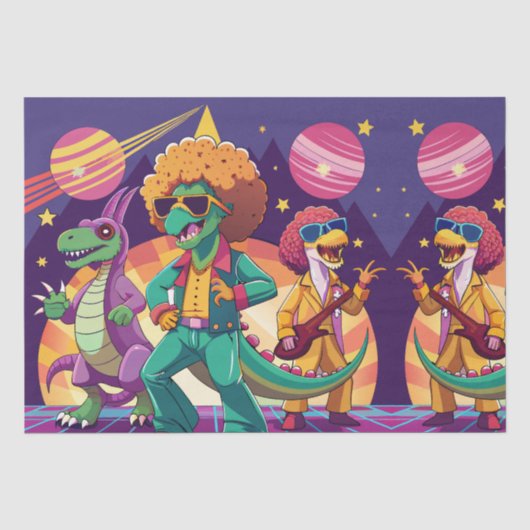Dinosaur Disco Dig Foam Boards Tissuepapier (Voorkant)