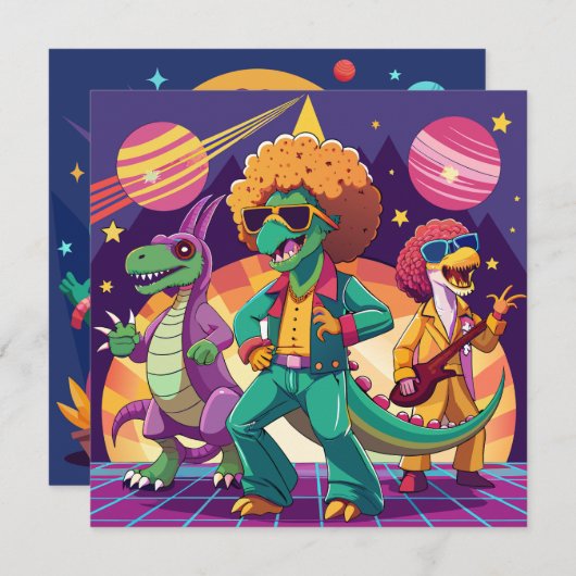 Dinosaur Disco Dig Kaart (Voorkant / Achterkant)