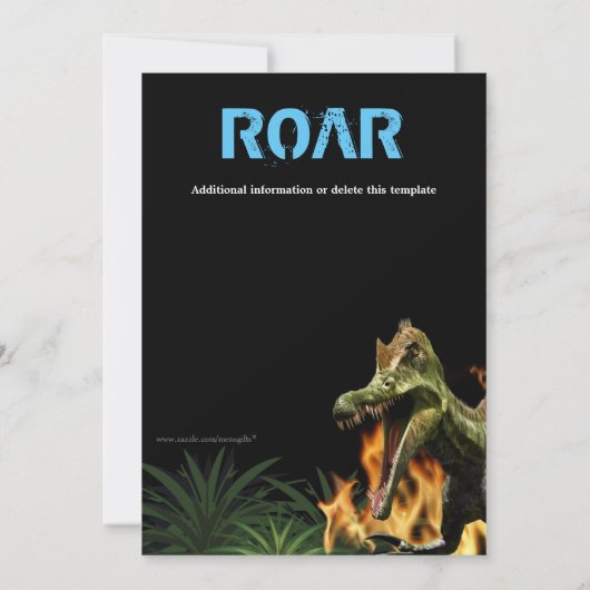 Dinosaur DIY-fotojongens: themagefamen Kaart (Achterkant)