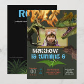 Dinosaur DIY-fotojongens: themagefamen Kaart (Voorkant / Achterkant)