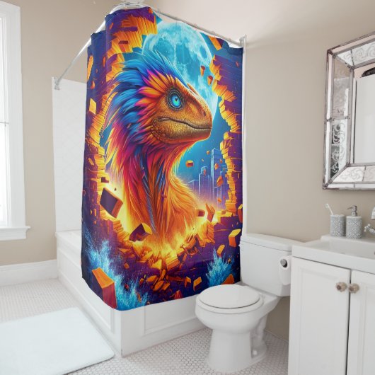 Dinosaur Douchegordijn (In situ)