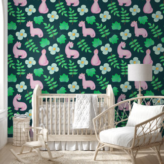 Dinosaur Dreams in the Dark Forest Behang