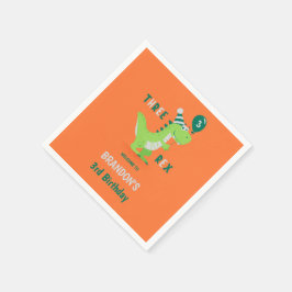 Dinosaur Drie Rex 3de Verjaardag Servet