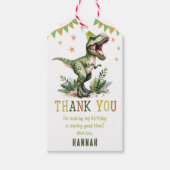 Dinosaur Drie Rex 3de Verjaardagsfeestje Cadeaulabel (Voorkant)