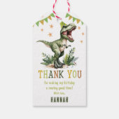 Dinosaur Drie Rex 3de Verjaardagsfeestje Cadeaulabel (Achterkant)