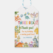 Dinosaur Drie Rex 3de Verjaardagsfeestje  Cadeaulabel (Voorkant)
