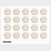 Dinosaur Drie Rex 3de Verjaardagsfeestje Ronde Sticker (Vel)