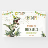 Dinosaur Drie Rex 3de Verjaardagsfeestje Spandoek (Horizontaal)