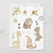 Dinosaur Drie Rex 3e Verjaardagsfeestje Kaart (Achterkant)